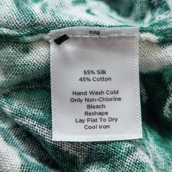 Talbots Women’s Blouse Green Floral Botanical Garden Prep Lightweight Knit Large - Picture 9 of 10